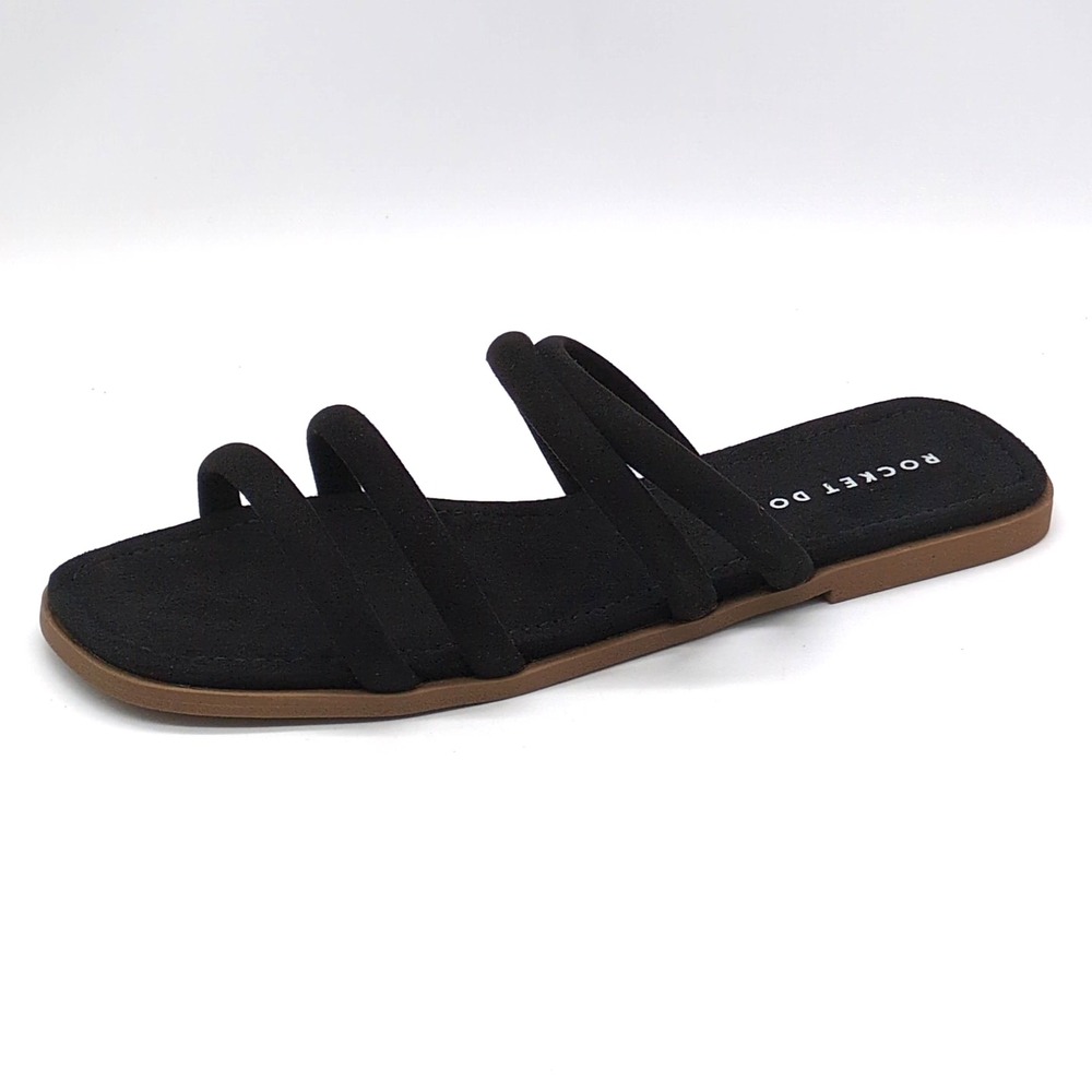 Rocket Dog Shoes Womens Felicia Coast Black 9.5 Slide Sandals Strappy Flat NEW